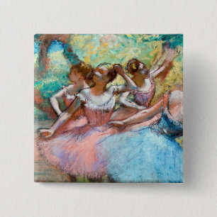Bóton Quadrado 5.08cm Edgar Degas - Quatro Ballerinas no Palco