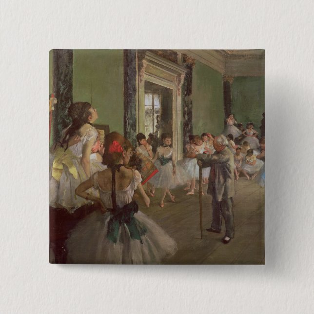 Bóton Quadrado 5.08cm Edgar Degas| The Dancing Class, c.1873-76 (Frente)