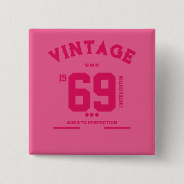 Bóton Quadrado 5.08cm Edição Limitada Desde Vintage