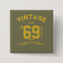 Bóton Quadrado 5.08cm Edição Limitada Desde Vintage