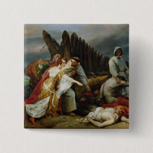 Bóton Quadrado 5.08cm Edith que encontra o corpo de Harold, 1828