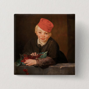 Bóton Quadrado 5.08cm Edouard Manet - Menino com Cerejas