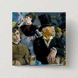 Bóton Quadrado 5.08cm Edouard Manet - No Café