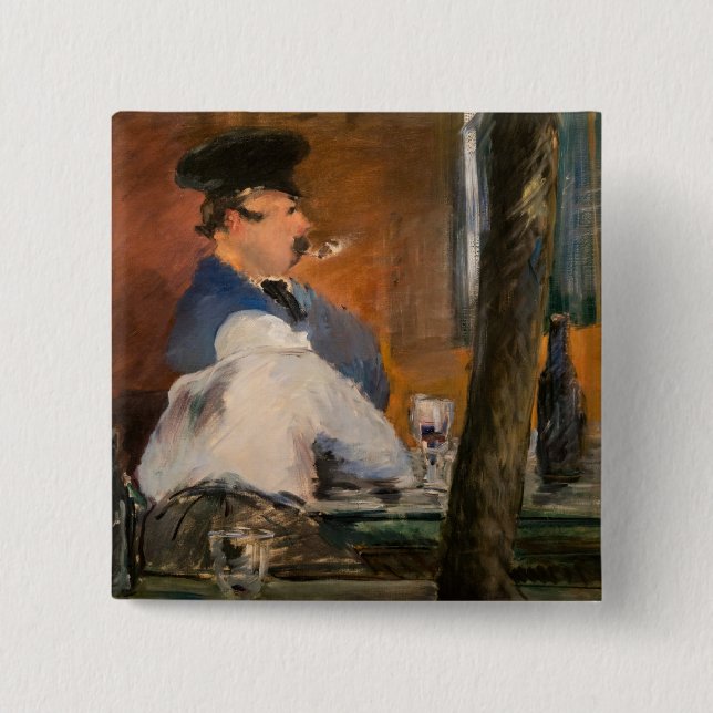 Bóton Quadrado 5.08cm Edouard Manet - O Bar, Le Bouchon (Frente)
