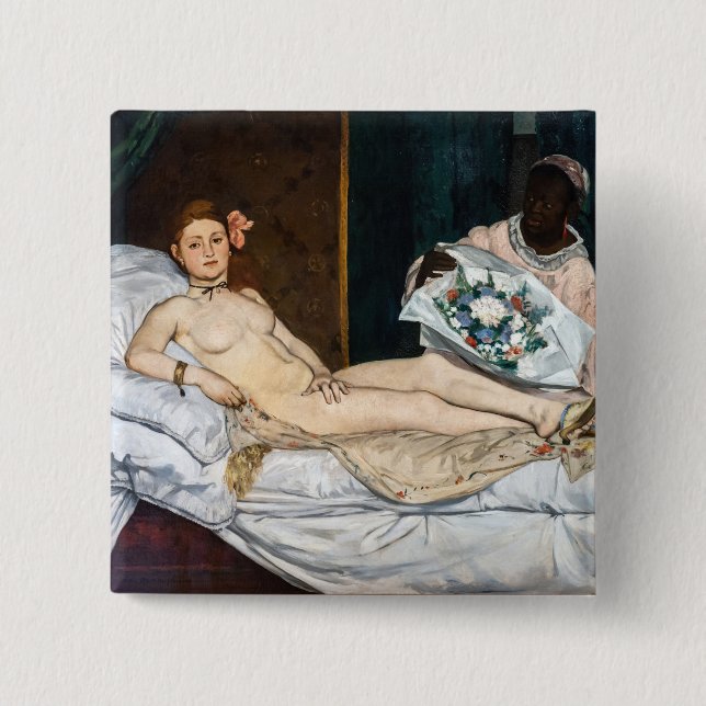 Bóton Quadrado 5.08cm Edouard Manet - Olympia (Frente)