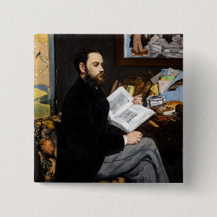 Bóton Quadrado 5.08cm Edouard Manet - Retrato de Emile Zola