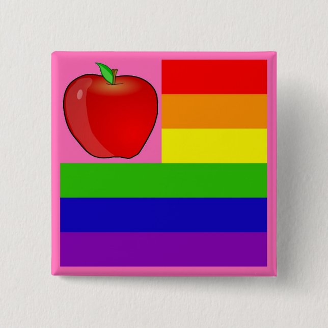 Bóton Quadrado 5.08cm Eduque o botão da igualdade (Frente)