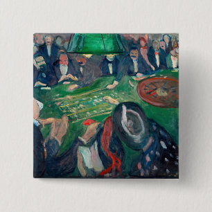 Bóton Quadrado 5.08cm Edvard Munch - A Mesa Roulette em Monte Carlo