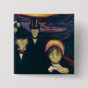 Bóton Quadrado 5.08cm Edvard Munch - Ansiedade