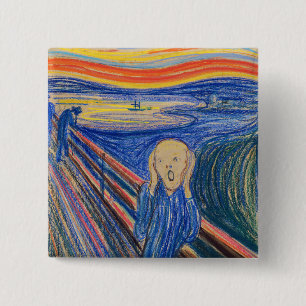 Bóton Quadrado 5.08cm Edvard Munch - Gritar 1895