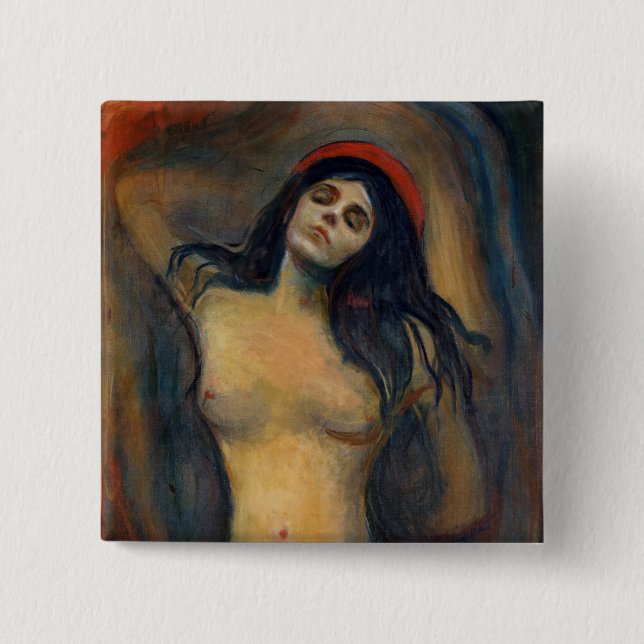 Bóton Quadrado 5.08cm Edvard Munch - Madona (Frente)