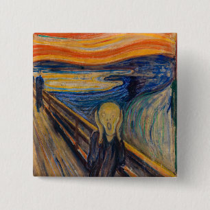 Bóton Quadrado 5.08cm Edvard Munch - O Gritar 1893