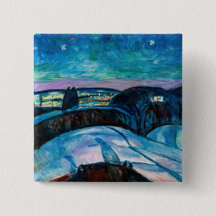 Bóton Quadrado 5.08cm Edvard Munch - Starry Night 1922