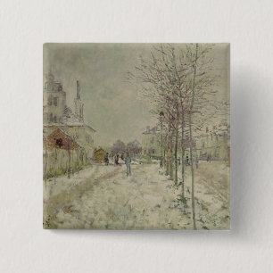 Bóton Quadrado 5.08cm Efeito da neve de Claude Monet  