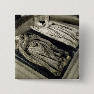 Bóton Quadrado 5.08cm Efígies de Henri II e Catherine de Medici