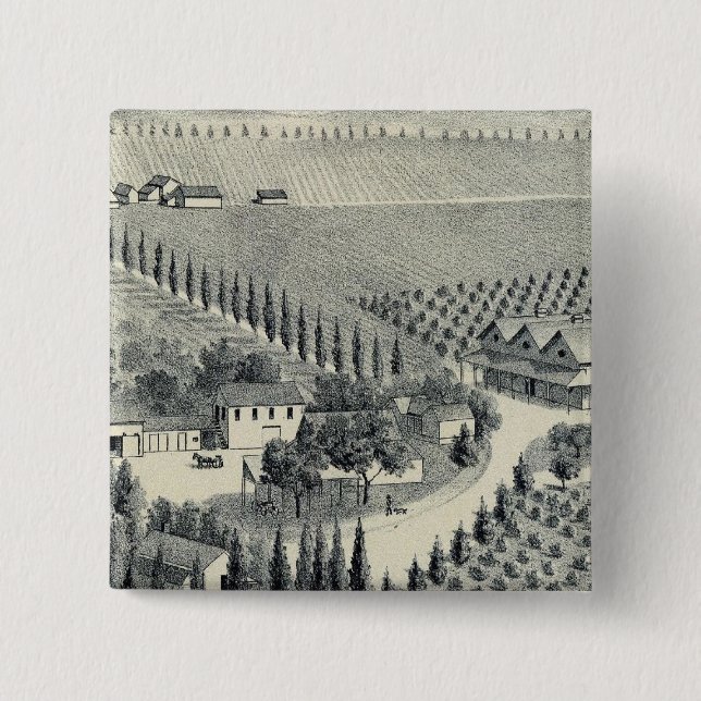 Bóton Quadrado 5.08cm Eggers Vineyard, Fresno (Frente)