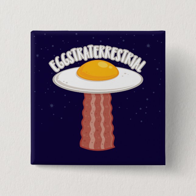 Bóton Quadrado 5.08cm Eggstraterrestre Com Texto (Frente)