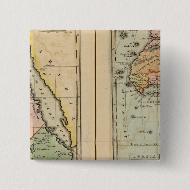 Bóton Quadrado 5.08cm Egito, África (Frente)