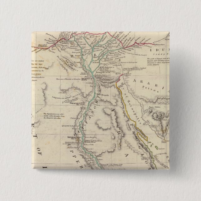 Bóton Quadrado 5.08cm Egito Antigo (Frente)