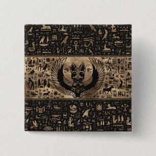 Bóton Quadrado 5.08cm Egyptian Cat Goddess Bastet