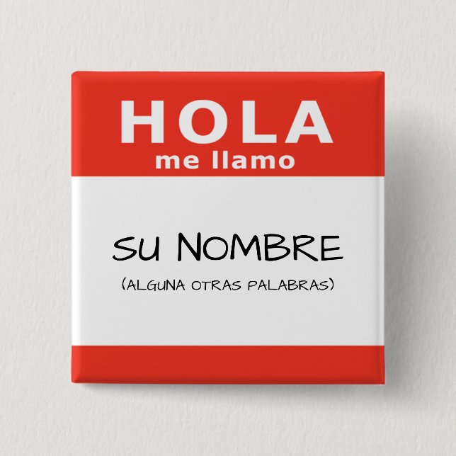 Bóton Quadrado 5.08cm Ei llamo (Frente)