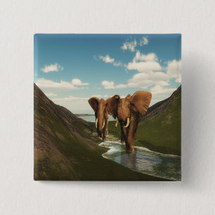 Bóton Quadrado 5.08cm Elefante