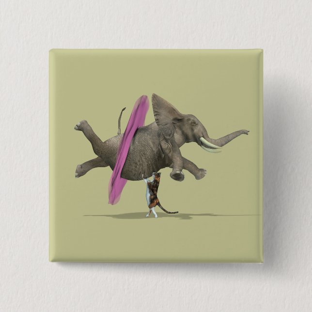 Bóton Quadrado 5.08cm Elefante balé (Frente)