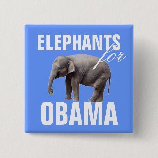 Bóton Quadrado 5.08cm Elefantes para Obama