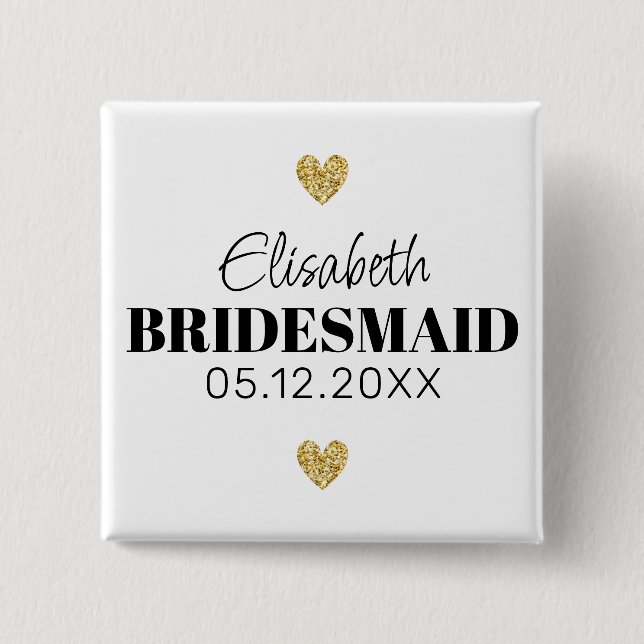 Bóton Quadrado 5.08cm Élégant et Simple Pour Demoiselle D'Honneur (Frente)