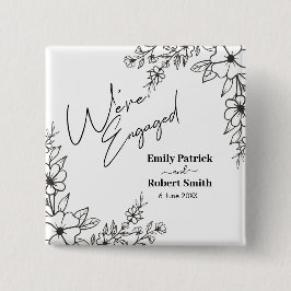 Bóton Quadrado 5.08cm Elegant Typography we're engaged