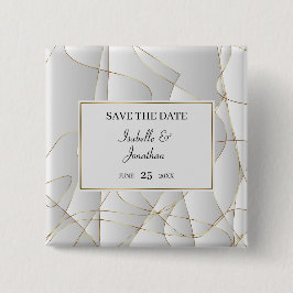 Bóton Quadrado 5.08cm Elegante Art Deco Design