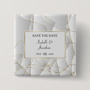 Bóton Quadrado 5.08cm Elegante Art Deco Design