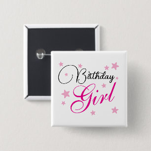 Bóton Quadrado 5.08cm Elegante Presente de Aniversário, Broche Festivo L