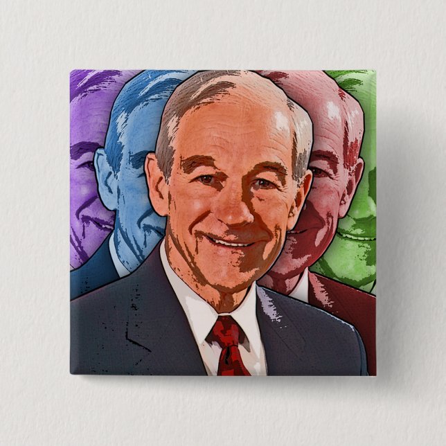 Bóton Quadrado 5.08cm Eleger Ron Paul Para Presidente (Frente)