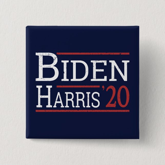Bóton Quadrado 5.08cm Eleição 2020 - Biden Harris I (Frente)