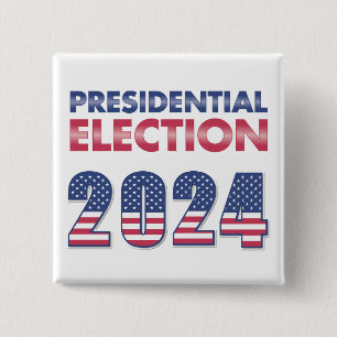 Bóton Quadrado 5.08cm Eleição Presidencial 2024