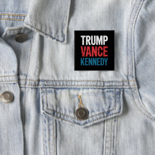 Bóton Quadrado 5.08cm Eleição Trump Vance Kennedy 2024