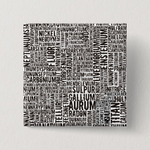 Bóton Quadrado 5.08cm Elementos Químicos