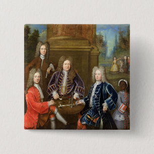 Bóton Quadrado 5.08cm Elihu Yale (1648-1721) o segundo duque de Devonshi