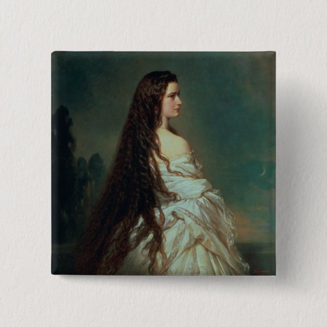 Bóton Quadrado 5.08cm Elizabeth de Baviera (Frente)