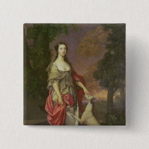 Bóton Quadrado 5.08cm Elizabeth que atira, duquesa de Hamilton, 1752-3