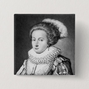 Bóton Quadrado 5.08cm Elizabeth Stuart, rainha de Boémia