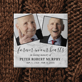 Bóton Quadrado 5.08cm Em Loving Memory Marble Memorial Foto