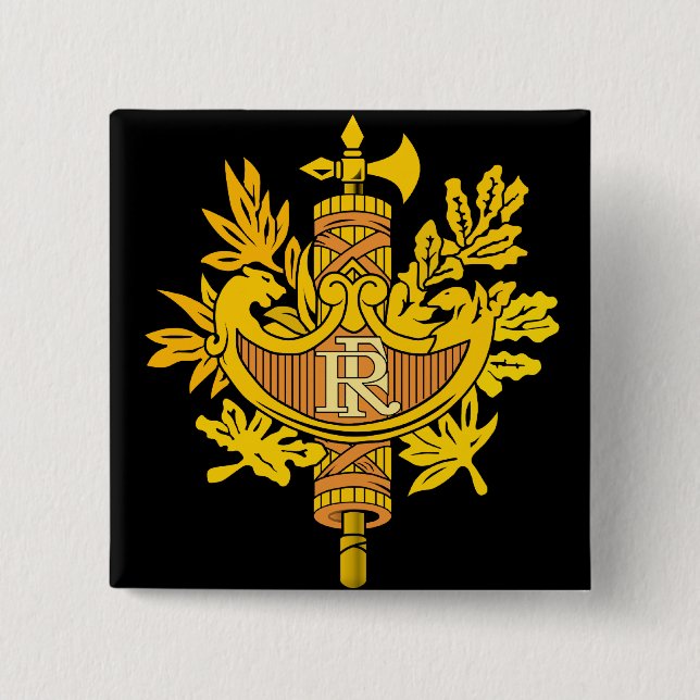 Bóton Quadrado 5.08cm emblema de france (Frente)