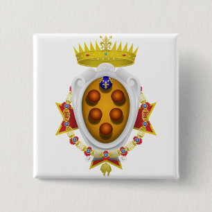 Bóton Quadrado 5.08cm Emblema do Marinho Toscânia Medici