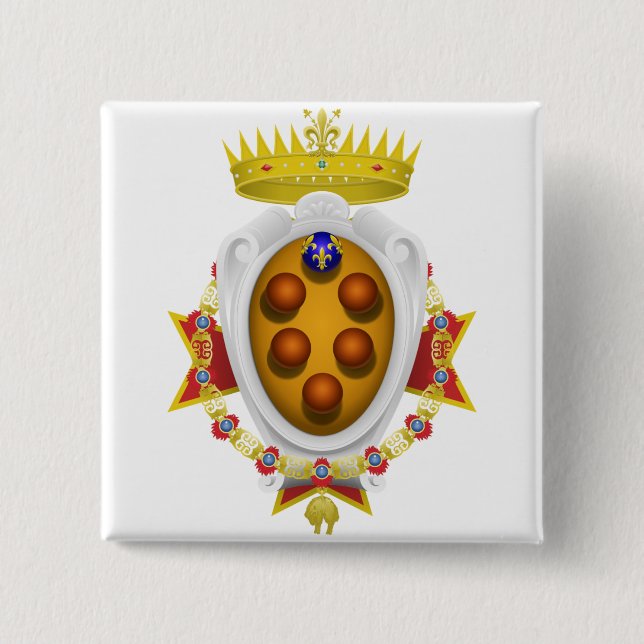 Bóton Quadrado 5.08cm Emblema do Marinho Toscânia Medici (Frente)