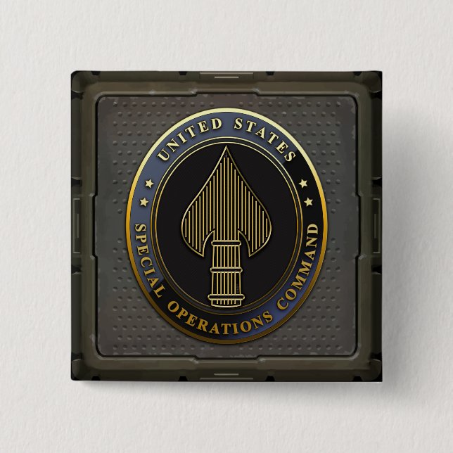 Bóton Quadrado 5.08cm Emblema USSOCOM (Frente)