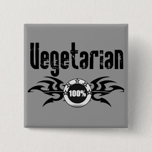 Bóton Quadrado 5.08cm Emblema voado Grunge do vegetariano