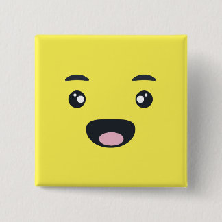 Bóton Quadrado 5.08cm Emoji de sorriso