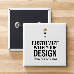 Bóton Quadrado 5.08cm Empresa Minimalista Corporativa Personalizada 